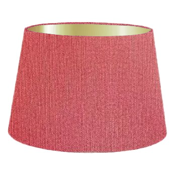 Abat-jour cylindrique français en coton rouge corail