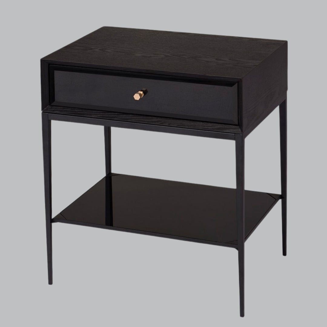 Table d'appoint Dane en laiton antique et noir mat
