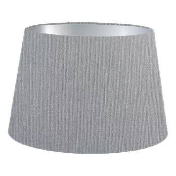 Abat-jour cylindrique français en coton bleu foncé et gris, style français