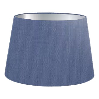 Abat-jour cylindrique français en coton bleu foncé