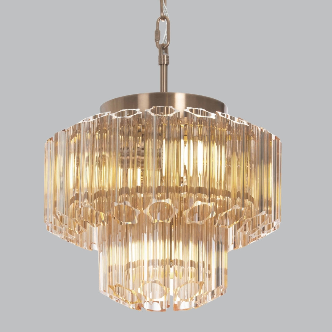 Lustre Keira en laiton antique de 34 cm