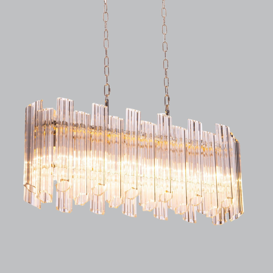 Lustre long Keira en nickel poli