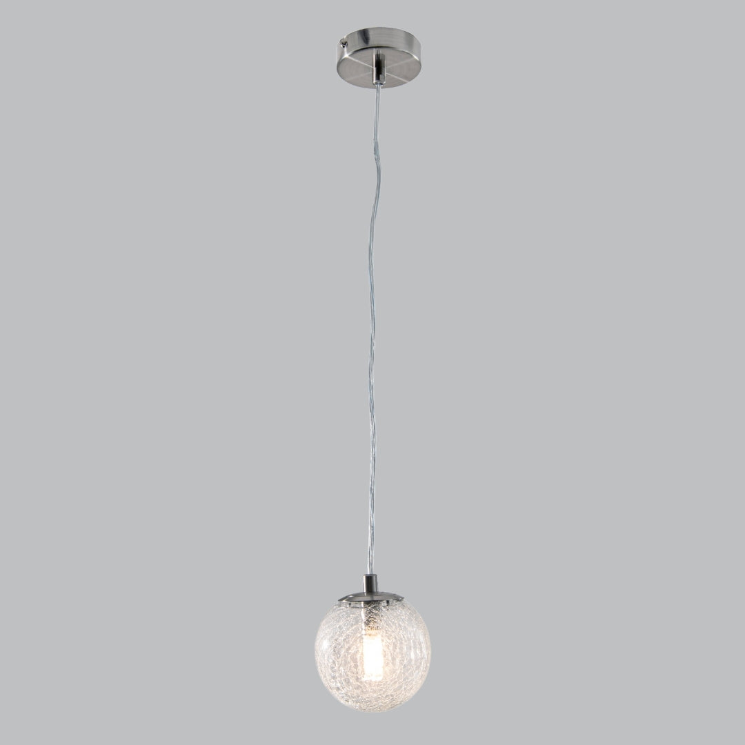 Pendentif globe Liv en nickel satiné