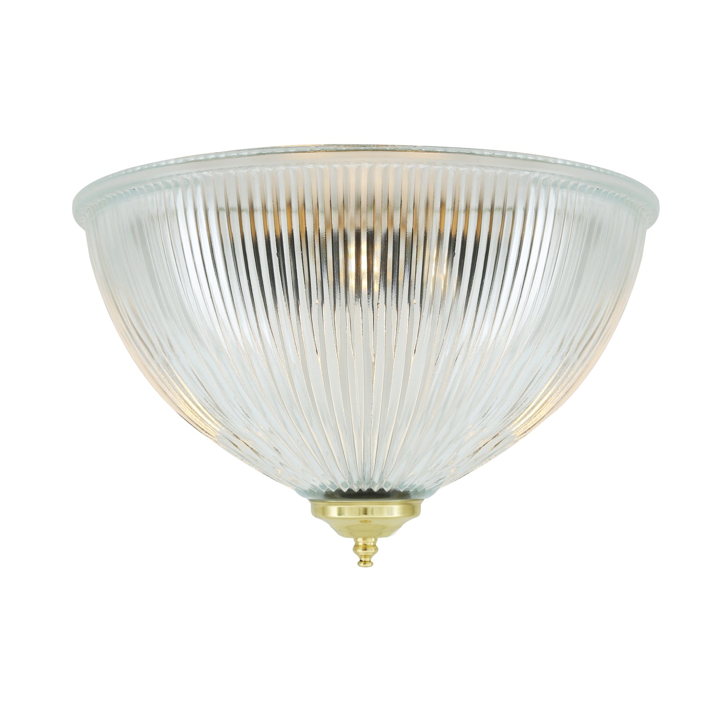 Plafonnier encastré Moroni à dôme en verre prismatique 30 cm