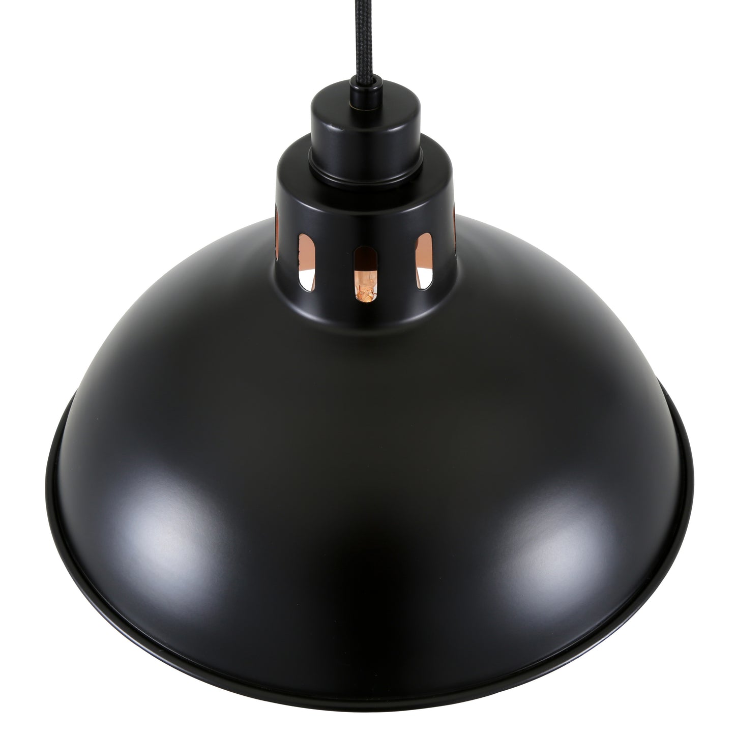 Suspension Bessemer Vintage noire et cuivre 30 cm