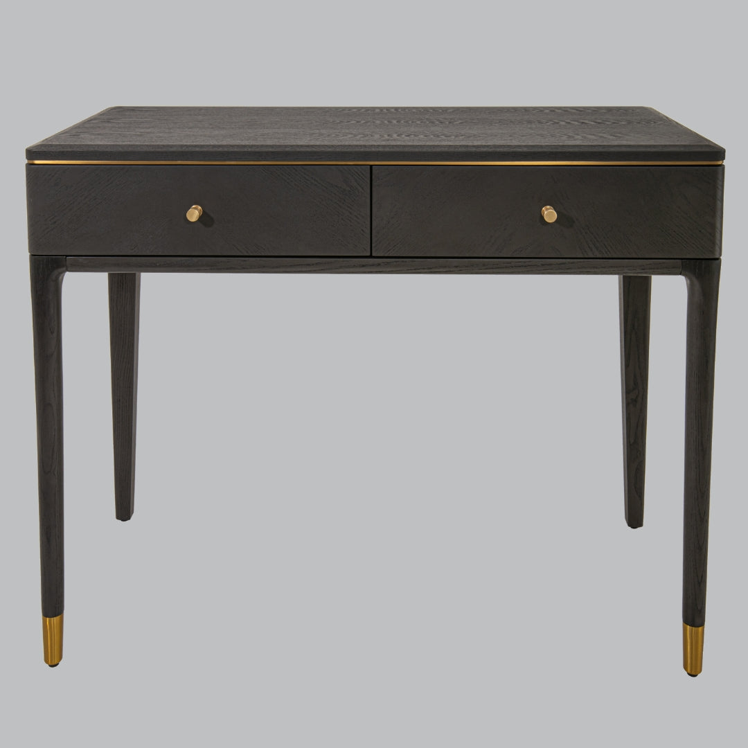 Coiffeuse Marlow gris foncé à 2 tiroirs