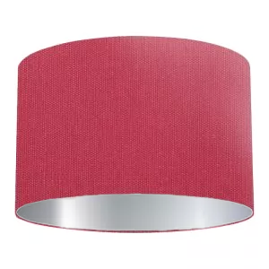 Abat-jour tambour en coton framboise