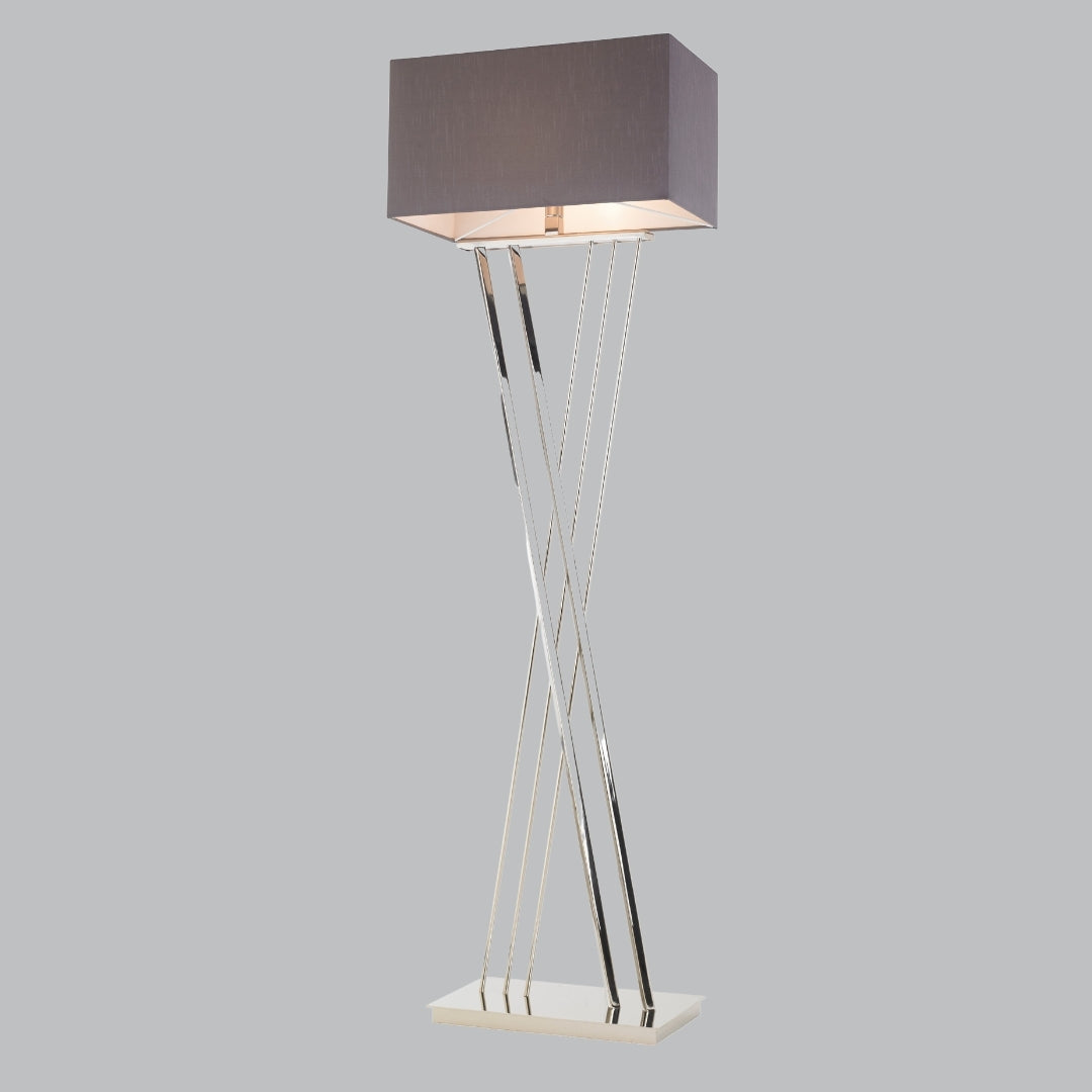 Lampadaire Suki en nickel poli