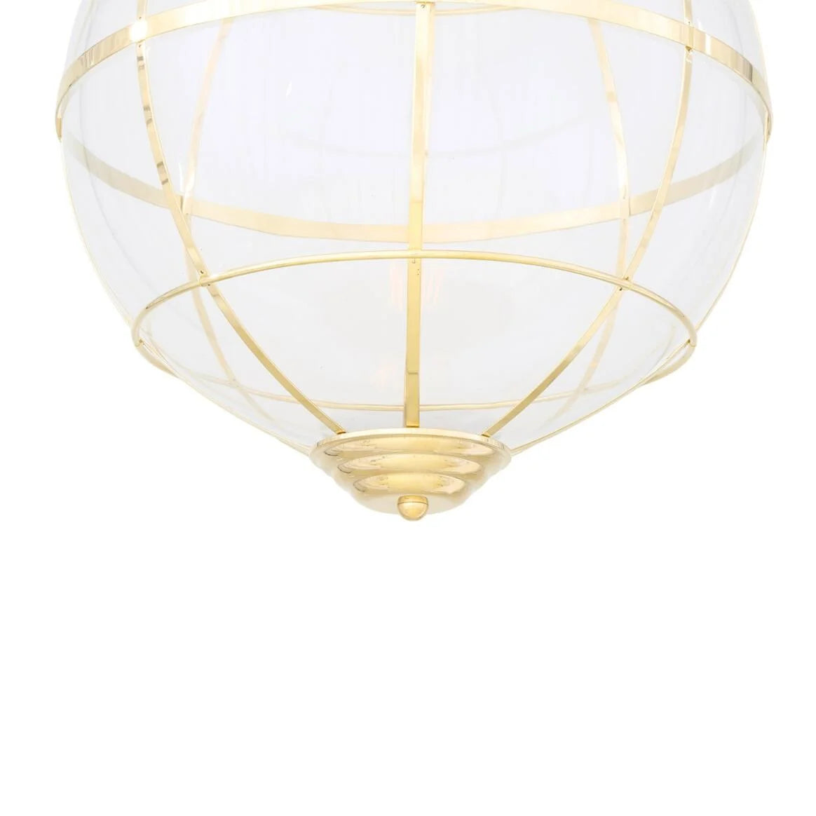 Suspension en verre Henlow avec cage en laiton