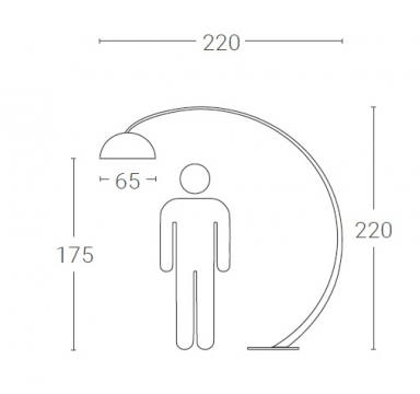 Zava Luce 1962 Floor Lamp Dimensions
