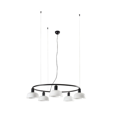 Faro Barcelona 5 Light Circular pendant in white