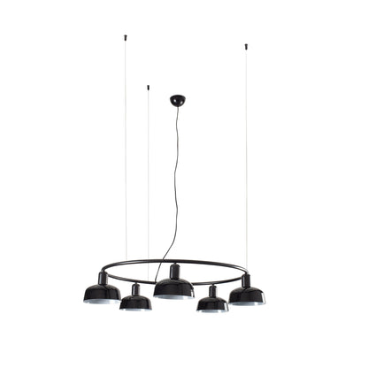 Faro Barcelona 5 Light Circular pendant in Black