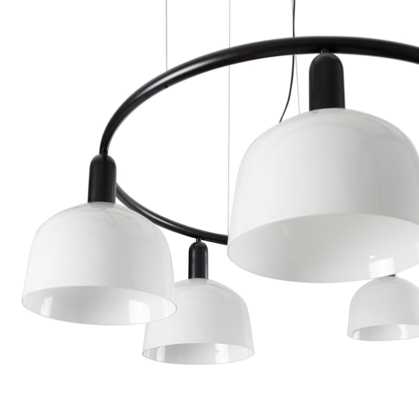 Close up of Faro Barcelona 5 Light Circular pendant in white