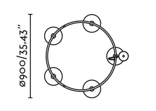 Faro Barcelona 5 Light Circular pendant small dimensions