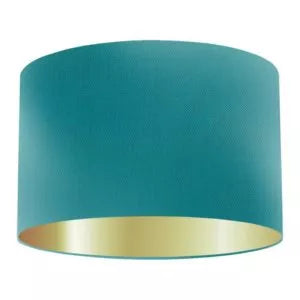 Abat-jour tambour en soie aqua