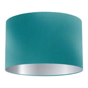 Abat-jour tambour en soie aqua