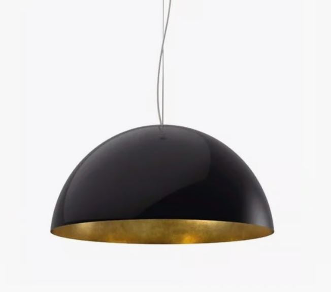 Zava Luce Amedeo Dome Pendant Black and Gold