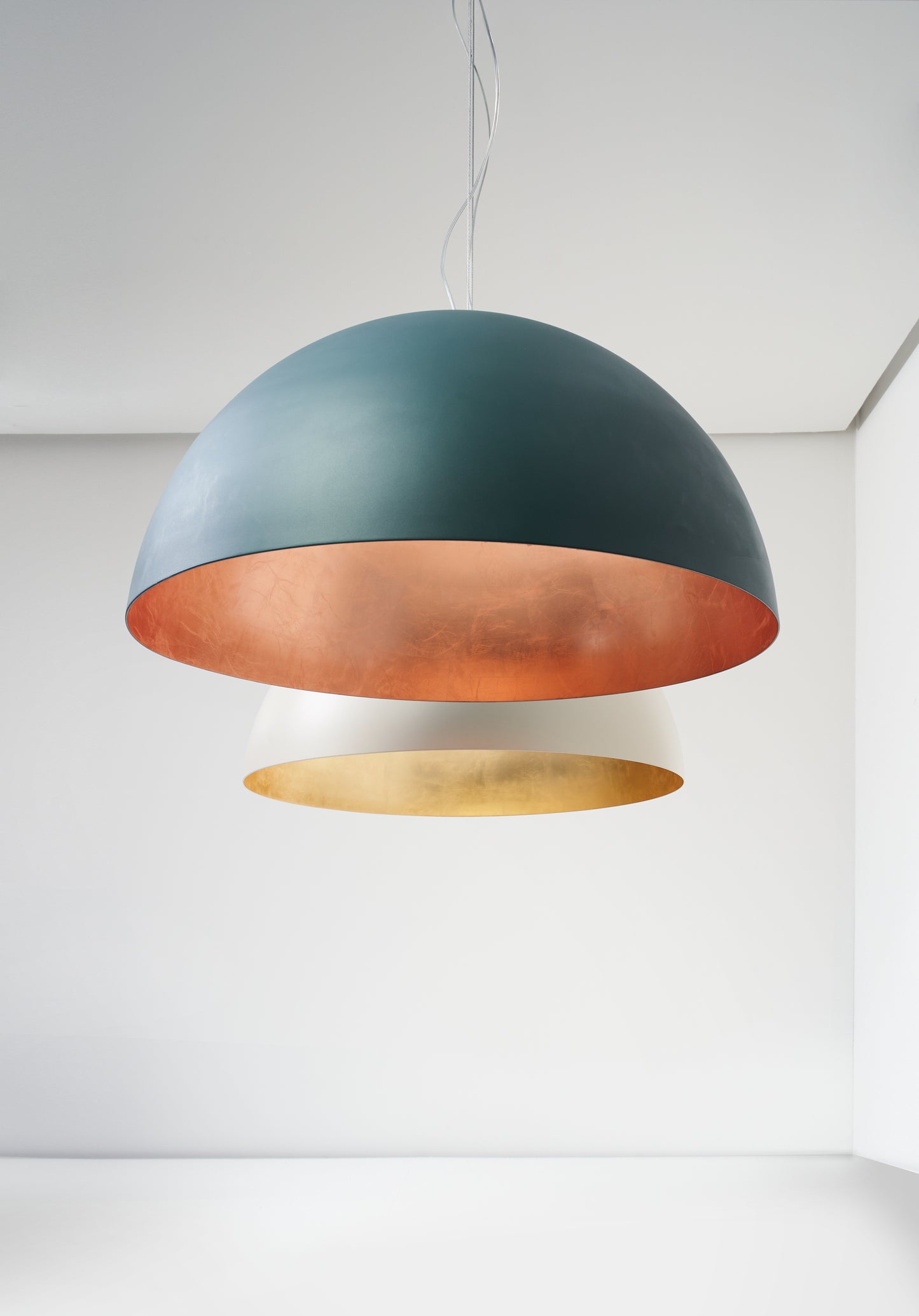 Zava Luce Amedeo Dome Pendant Blue and copper 