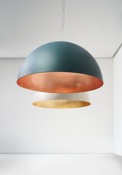 Zava Luce Amedeo Dome Pendant Blue and copper 
