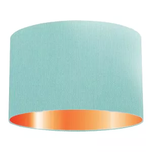 Abat-jour cylindrique en coton aigue-marine