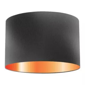 Abat-jour tambour en soie noire
