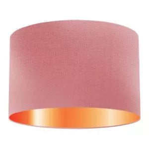 Abat-jour tambour en soie rose poudré