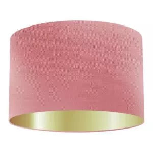 Abat-jour tambour en soie rose poudré