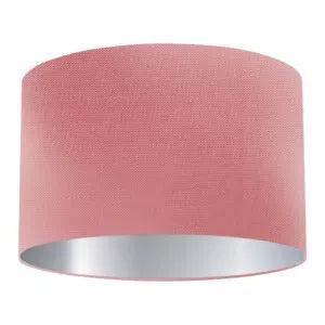 Abat-jour tambour en soie rose poudré