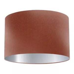 Abat-jour cylindrique en soie orange brûlé