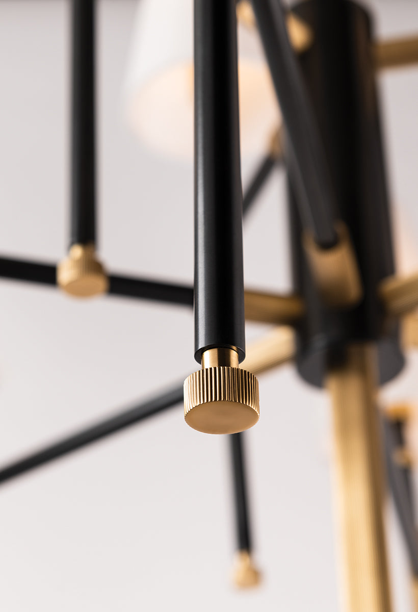 Hudson Valley Bowery 6 light chandelier in old bronze details