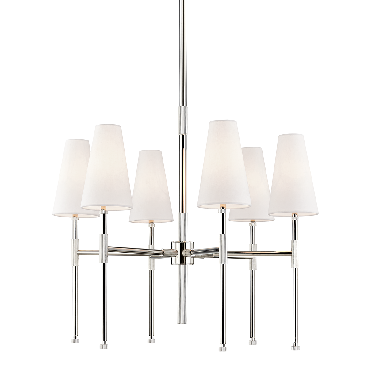 Hudson Valley Bowery 6 light chandelier in polished nickel