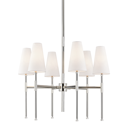Hudson Valley Bowery 6 light chandelier in polished nickel