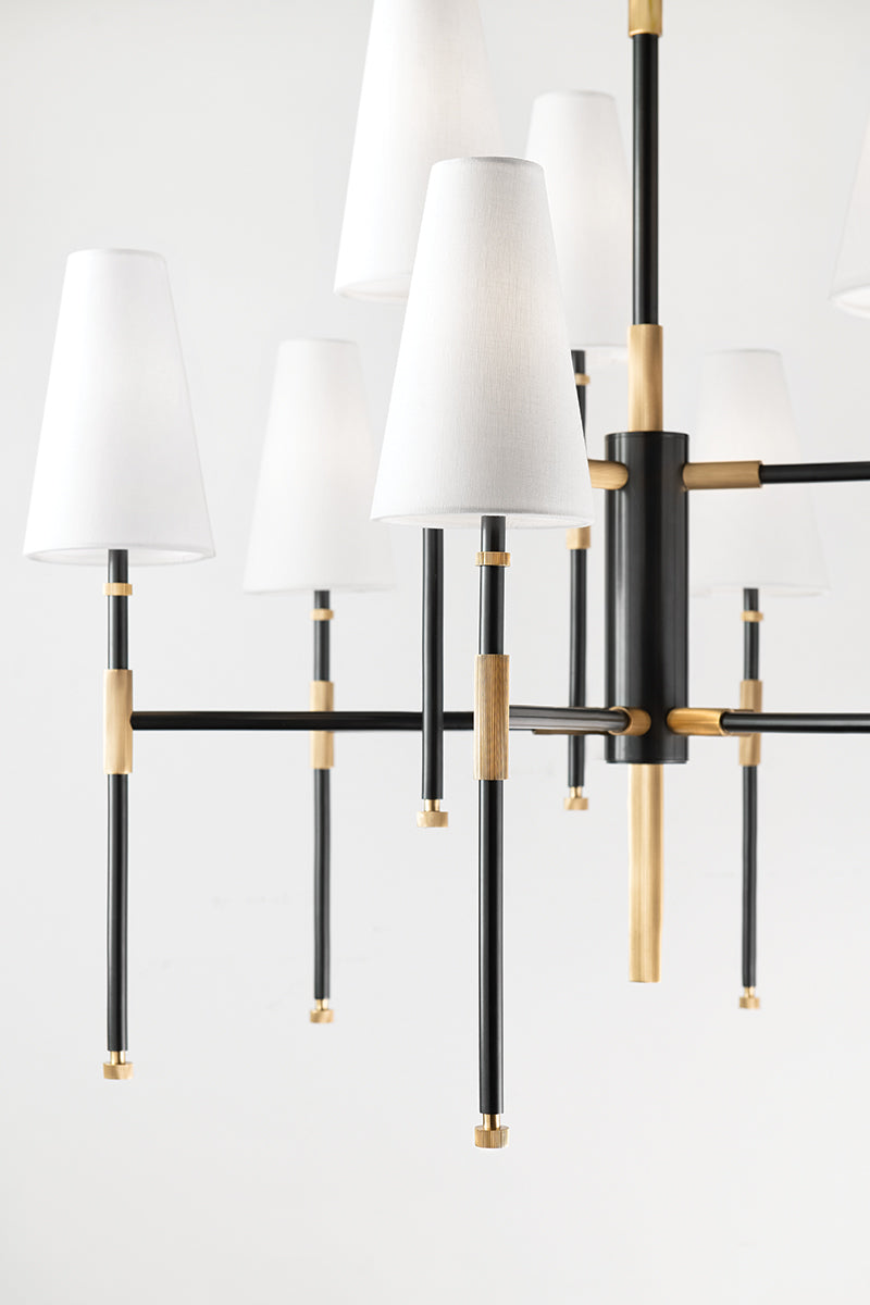 Hudson Valley Bowery 9 light chandelier in old bronze