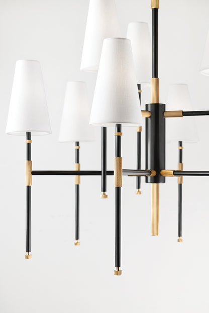 Hudson Valley Bowery 9 light chandelier in old bronze