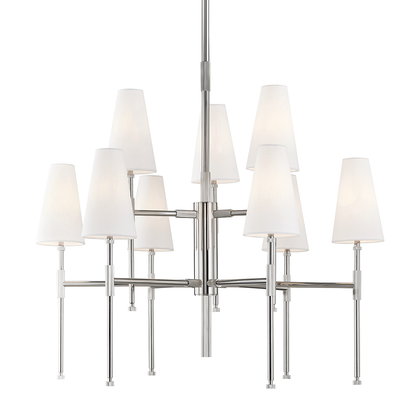 Hudson Valley Bowery 9 light chandelier in polished brass