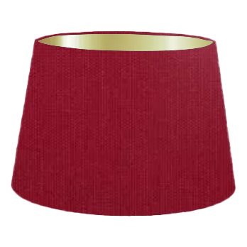 Abat-jour cylindrique français en coton rouge brique