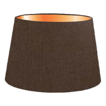 Abat-jour cylindrique français en coton marron