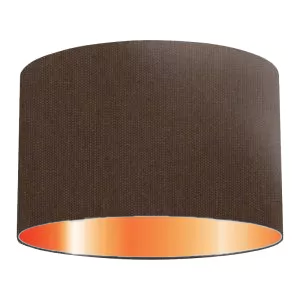 Abat-jour cylindrique en coton brun