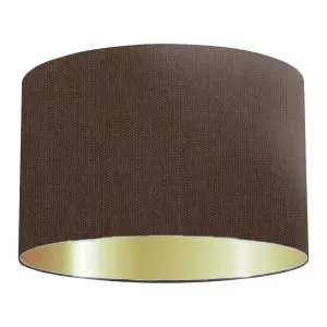 Abat-jour cylindrique en coton brun