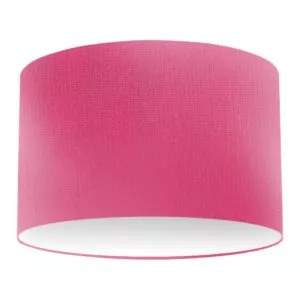 Abat-jour tambour en soie rose bonbon
