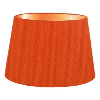 Abat-jour cylindrique français en coton orange brûlé