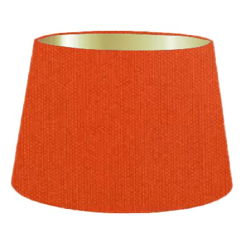Abat-jour cylindrique français en coton orange brûlé