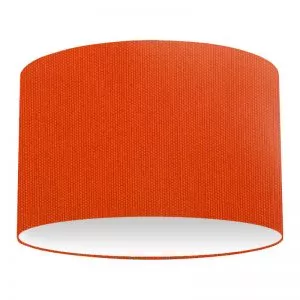 Abat-jour cylindrique en coton orange brûlé