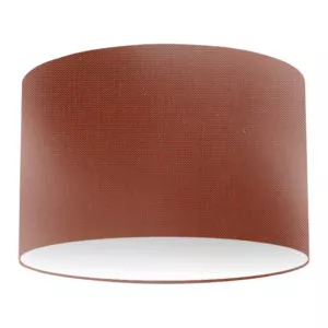 Abat-jour cylindrique en soie orange brûlé