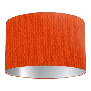 Abat-jour cylindrique en coton orange brûlé