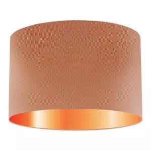 Abat-jour cylindrique en soie couleur cantaloup