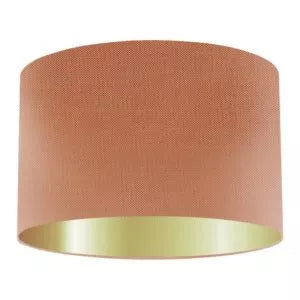 Abat-jour cylindrique en soie couleur cantaloup