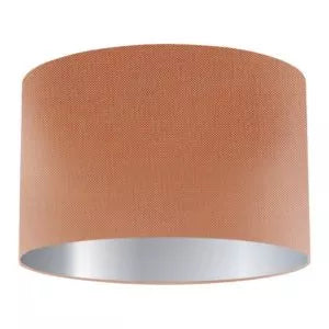 Abat-jour cylindrique en soie couleur cantaloup