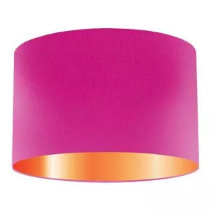 Abat-jour tambour en soie cerise