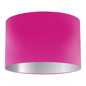 Abat-jour tambour en soie cerise